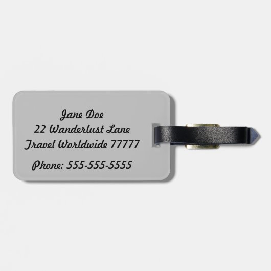 Hers Grey and Black Bagagelabel (Achterkant horizontaal)