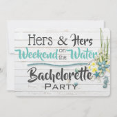 Hers & Hers "Water" Bachelorette Party Invitation Kaart (Voorkant)