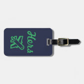 Hers Navy en Green Bagagelabel (Voorkant horizontaal)