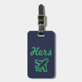 Hers Navy en Green Bagagelabel (Voorkant verticaal)