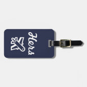 Hers Navy en White Bagagelabel (Voorkant horizontaal)