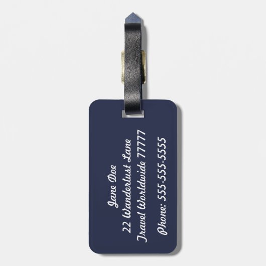 Hers Navy en White Bagagelabel (Achterkant verticaal)