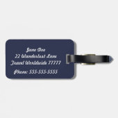 Hers Navy en White Bagagelabel (Achterkant horizontaal)