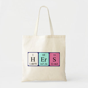 Hers periodieke lijstnaam canvas tas
