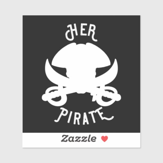 Hers Piratenschedel Kruisbeenderen & Zwaard Wit op Sticker (Vel)