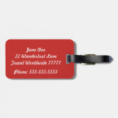 Hers Rood en Wit Bagagelabel (Achterkant horizontaal)