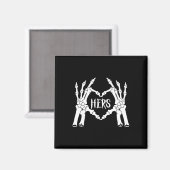 Hers Skelet Hand Hart Kleding Mannen Funny Hallow Magneet (Voorkant / Achterkant)