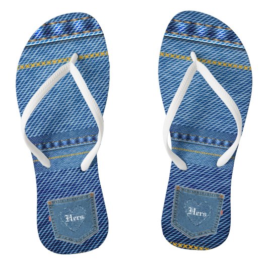 Hers w/ Hart - Jean Look Slippers Teenslippers (Voetbed)
