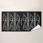 'Hers' zwarte lijnen Badhanddoek (Badhanddoek)