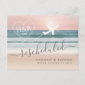 Herscheduled Beach Wedding Notification Briefkaart (Voorkant)