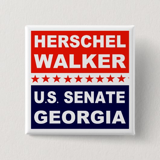 Herschel Walker US Senate Georgia 2022 Vierkante Button 5,1 Cm (Voorkant)