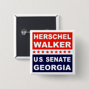 Herschel Walker US Senate Georgia 2022 Vierkante Button 5,1 Cm