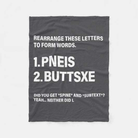 Herschik deze letters om woorden te vormen fleece deken (Voorkant)