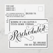 Herschikking van het aankondigingsontwerp. briefkaart (Voorkant / Achterkant)