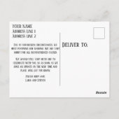 Herschikking van het aankondigingsontwerp. briefkaart (Achterkant)