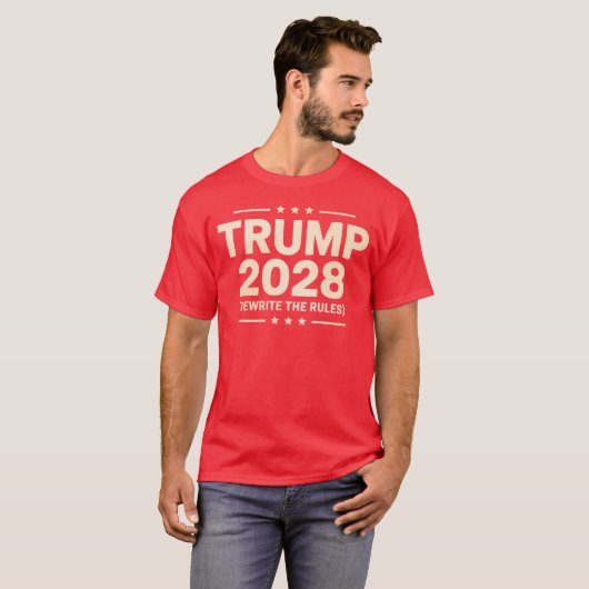 Herschrijf de regels patriottisch, Trump 2028 T-sh T-shirt (Voorkant volledig)