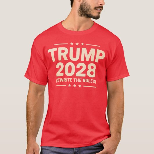 Herschrijf de regels patriottisch, Trump 2028 T-sh T-shirt (Voorkant)