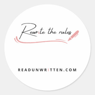 Herschrijf de regels ronde sticker