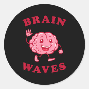 Hersen golven - grappige wetenschap biologie  ronde sticker