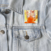 hersenactiviteit, conceptueel computerkunstwerk vierkante button 5,1 cm (In situ)