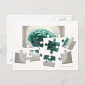 hersenanalyse, conceptuele computerillustraties. briefkaart (Voorkant / Achterkant)