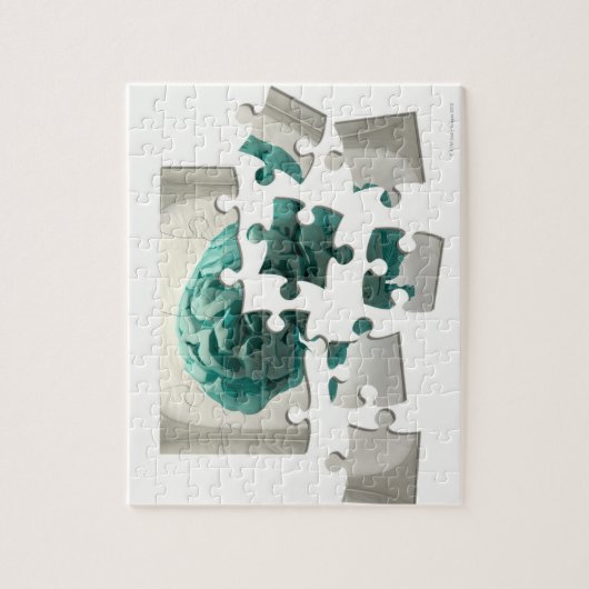 hersenanalyse, conceptuele computerillustraties. legpuzzel (Verticaal)