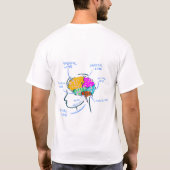 Hersenanatomie geschilderde illustratie met etiket t-shirt (Achterkant)