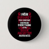 Hersenaneurysma Awareness - Bourgogne Lint Ronde Button 5,7 Cm (Voorkant)
