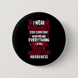 Hersenaneurysma Awareness - Bourgogne Lint Ronde Button 5,7 Cm