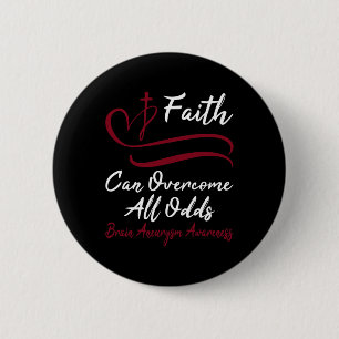 Hersenaneurysma Awareness Bourgondisch lint Christ Ronde Button 5,7 Cm