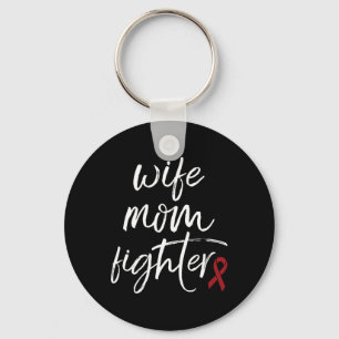 Hersenaneurysma Awareness Bourgondische lint Vrouw Sleutelhanger