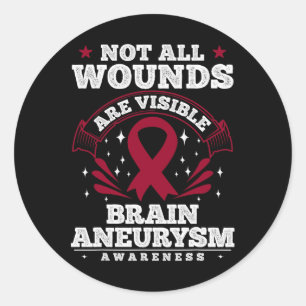 Hersenaneurysma Awareness Gift - Niet alle wonden  Ronde Sticker