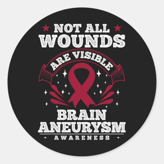 Hersenaneurysma Awareness Gift - Niet alle wonden Ronde Sticker (Voorkant)