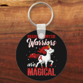 Hersenaneurysma Awareness Warrior Fun Eenhoorn Sleutelhanger (Achterkant)