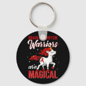 Hersenaneurysma Awareness Warrior Fun Eenhoorn Sleutelhanger (Achterkant)