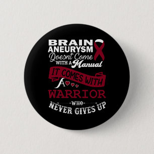 Hersenaneurysma bewustzijn Bourgondische lint krij Ronde Button 5,7 Cm