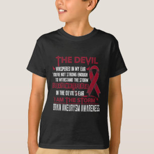 Hersenaneurysma bewustzijn Ik ben de Stormduivel T-shirt