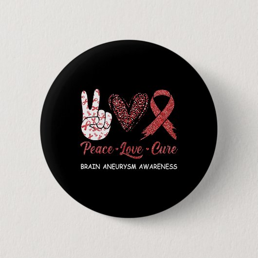 Hersenaneurysma Bewustzijn Vrede Liefde Kuur Luipa Ronde Button 5,7 Cm (Voorkant)