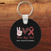 Hersenaneurysma Bewustzijn Vrede Liefde Kuur Luipa Sleutelhanger (Achterkant)