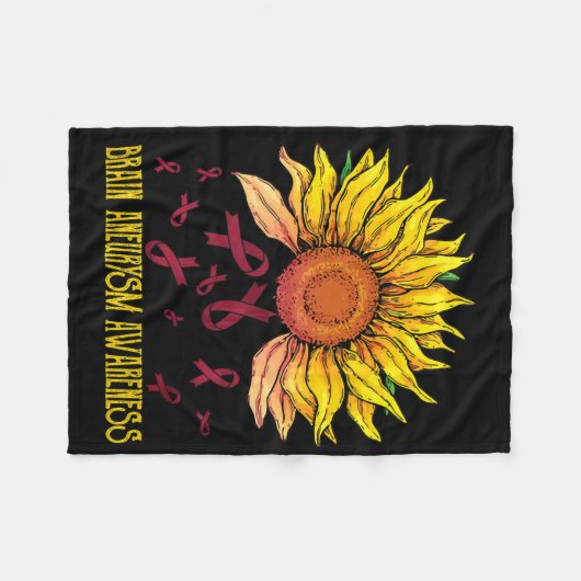 Hersenaneurysma bewustzijn zonnebloem fleece deken (Voorkant (Horizontaal))