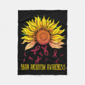 Hersenaneurysma bewustzijn zonnebloem fleece deken (Voorkant)