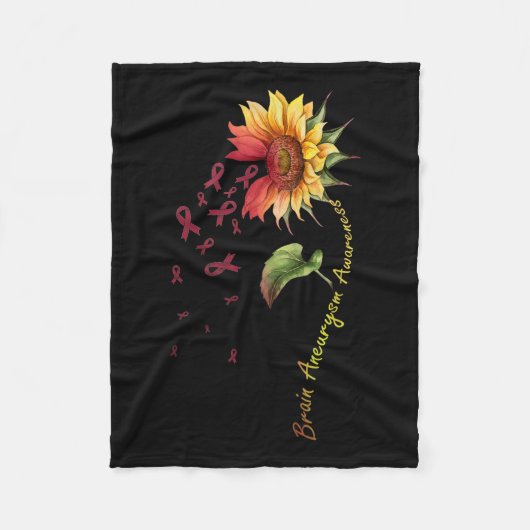Hersenaneurysma bewustzijn zonnebloem Shirt Fleece Deken (Voorkant)