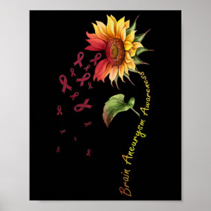 Hersenaneurysma bewustzijn zonnebloem Shirt Poster