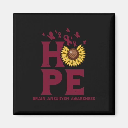 Hersenaneurysma Bourgondië Hope  Zonnebloem Awa Magneet (Voorkant)