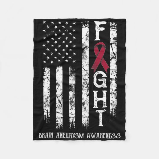 Hersenaneurysma Krijger Amerikaanse Vlag Fleece Deken (Voorkant)