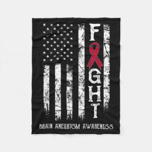 Hersenaneurysma krijger Amerikaanse vlag Kunstwerk Fleece Deken