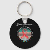 Hersenaneurysma krijger Ik ben in orde 1 Sleutelhanger (Achterkant)