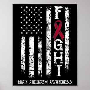 Hersenaneurysma krijger US Flag Poster