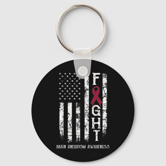 Hersenaneurysma krijger US Flag Sleutelhanger (Voorkant)