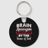 Hersenaneurysma overlevende door de genade van God Sleutelhanger (Voorkant)